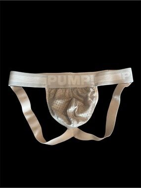 Men’s White TranZwear x PUMP! Frost White Mesh Packer Jockstrap - S